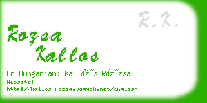 rozsa kallos business card
